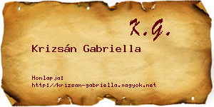 Krizsán Gabriella névjegykártya