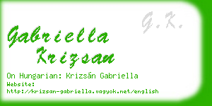 gabriella krizsan business card